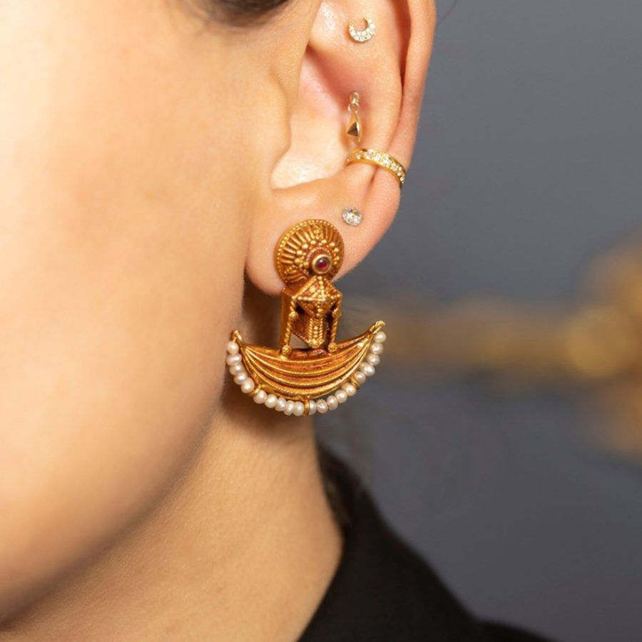 Heritage Half Moon Drop Earrings