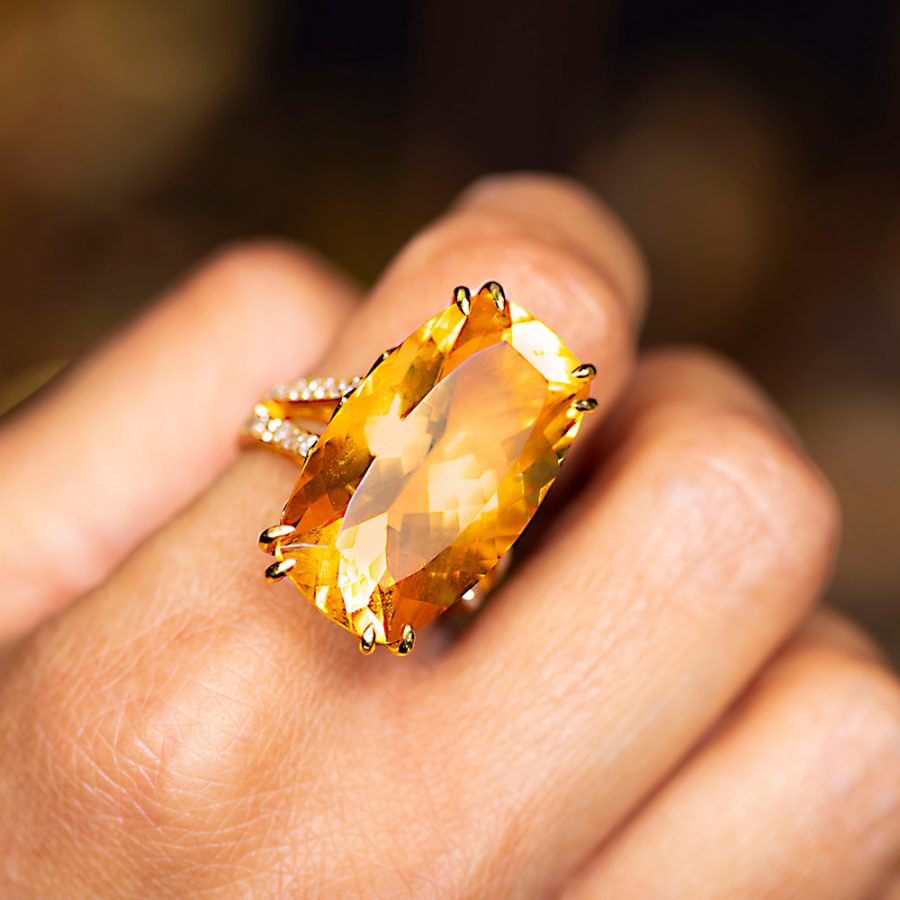 Citrine & Diamond Ring