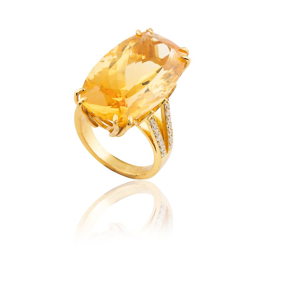 Citrine & Diamond Ring