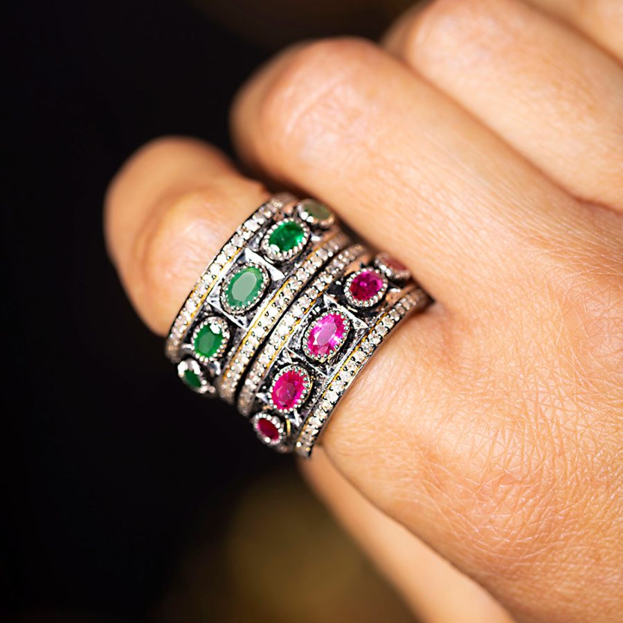 Classic 15th Century Ruby & Diamond Ring Band