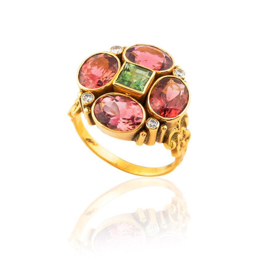 Heirloom 18kt Gold Tourmaline Ring
