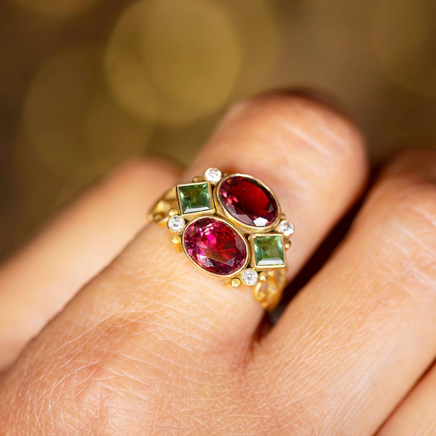 Heirloom Gold Tourmaline Ring