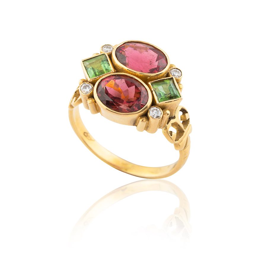 Heirloom Gold Tourmaline Ring