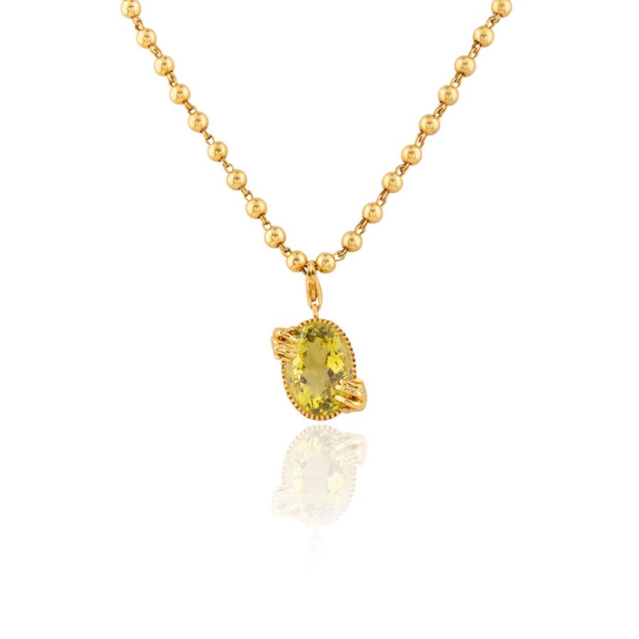 The Kind Hands Oval Quartz Detachable Pendant Necklace