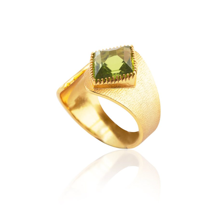 Adjustable Peridot Ring Band