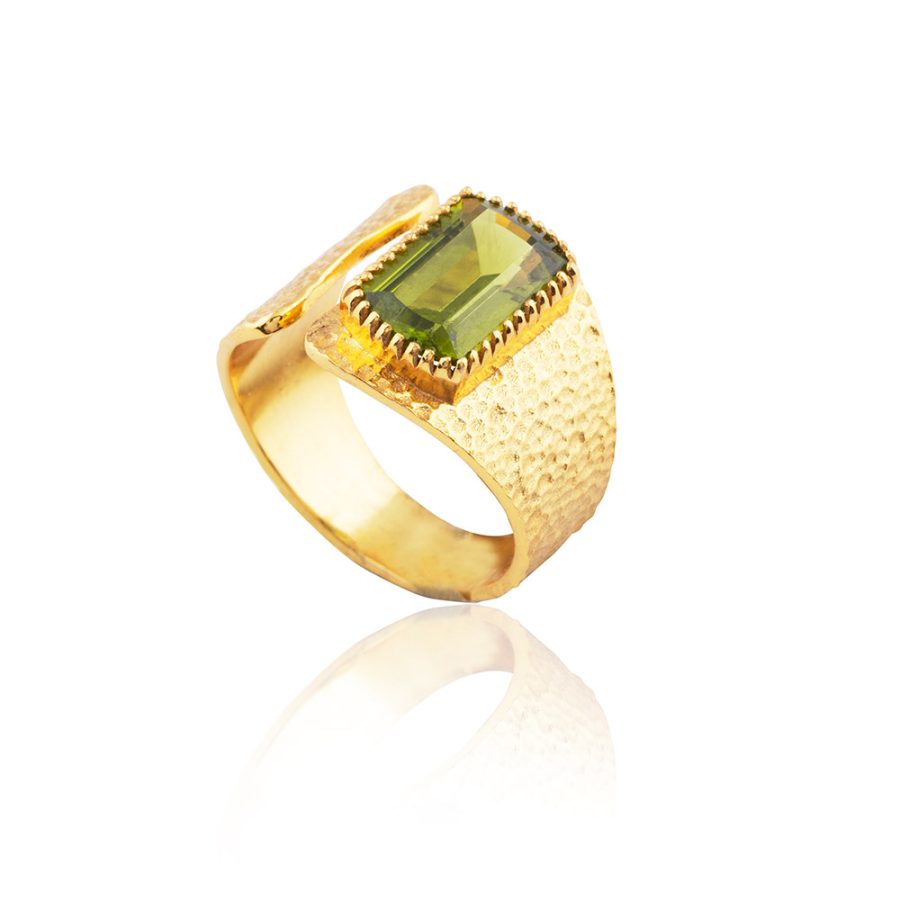 Adjustable Peridot Ring Band