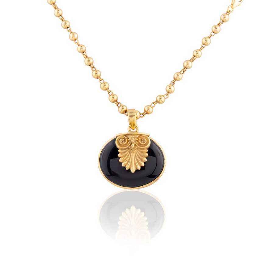 Black Onyx Charm Versailles Pendant Necklace