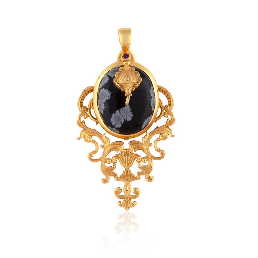 Palace of Versailles Agate Pendant (with necklace)