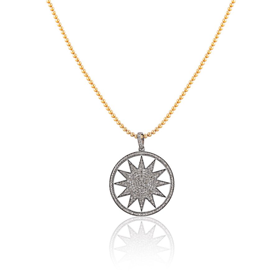 Star Mandala Diamond Pendant Necklace