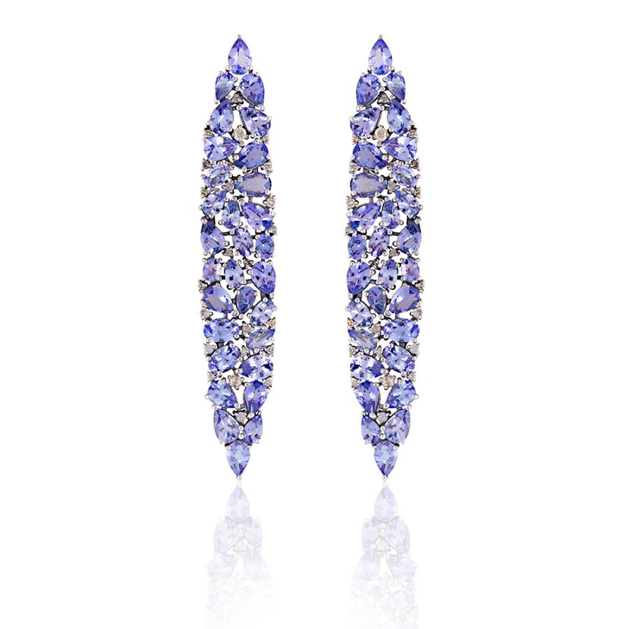 Tanzanite & Diamond Waterfall Earrings