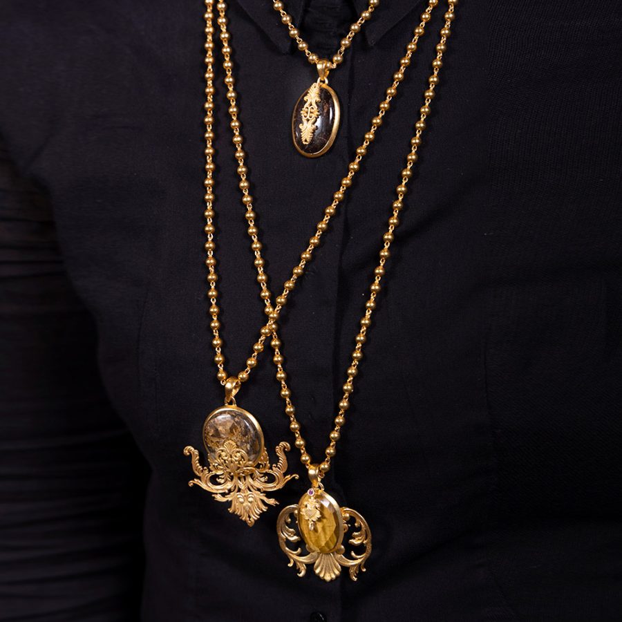 Tiger Eye Versailles Pendant Necklace