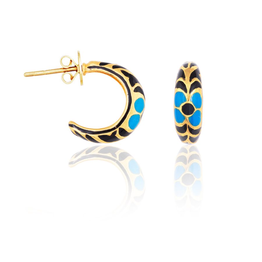 Coloured Enamel Hoop Earrings