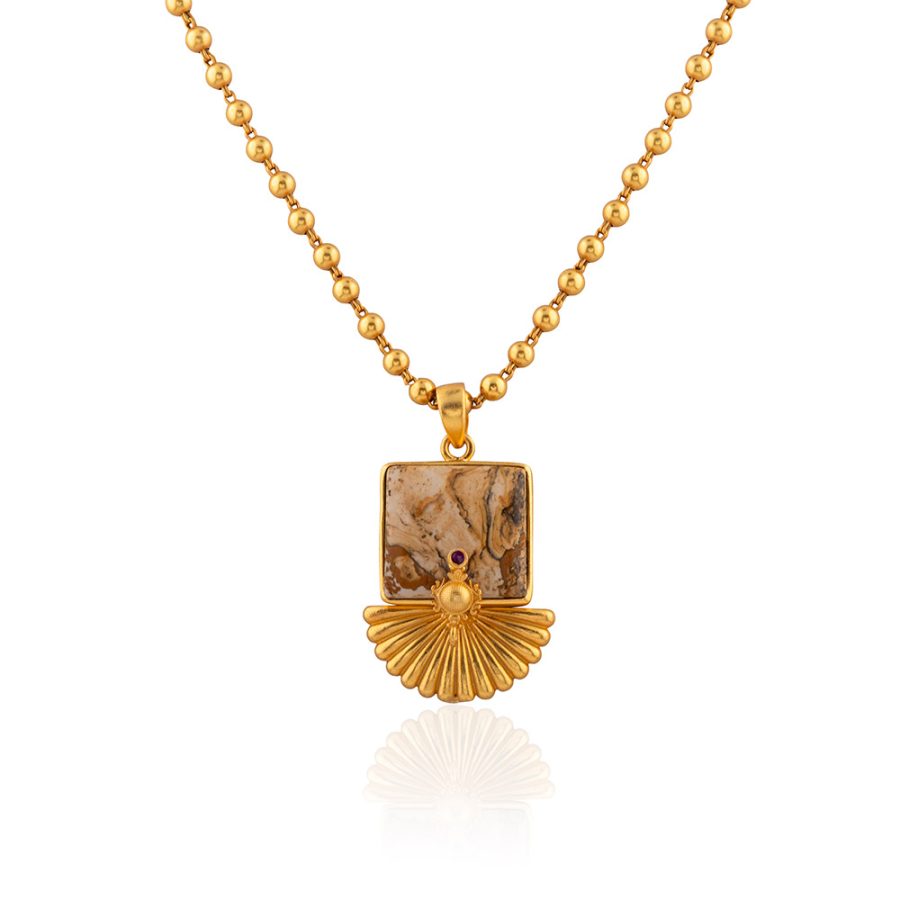 Palace Peacock Agate Necklace