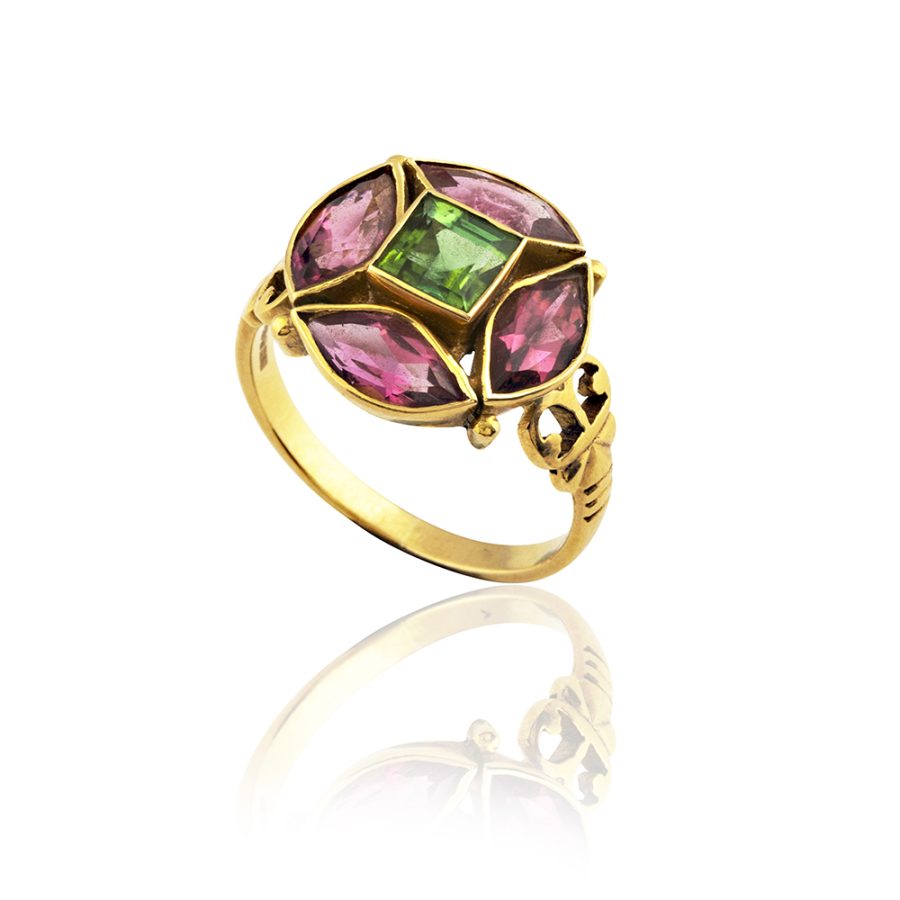 18kt Gold Heirloom Tourmaline Ring