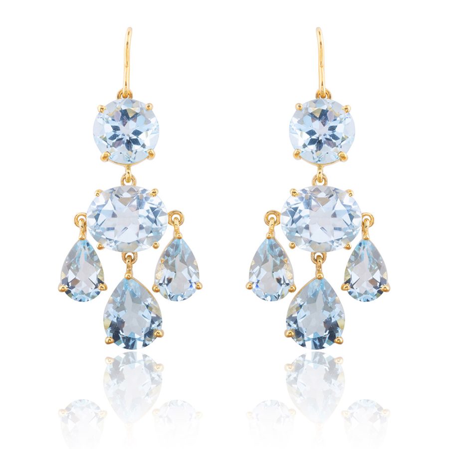 Blue Topaz Chandelier Earrings