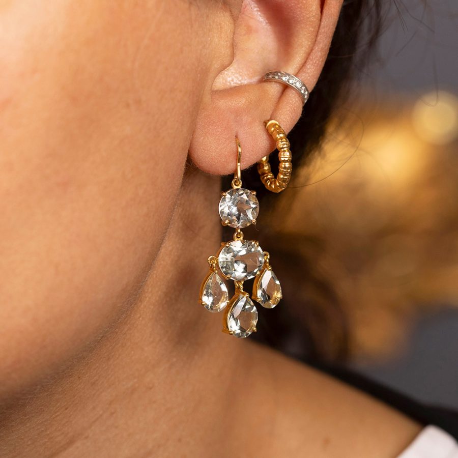 Green Amethyst Chandelier Drop Earrings