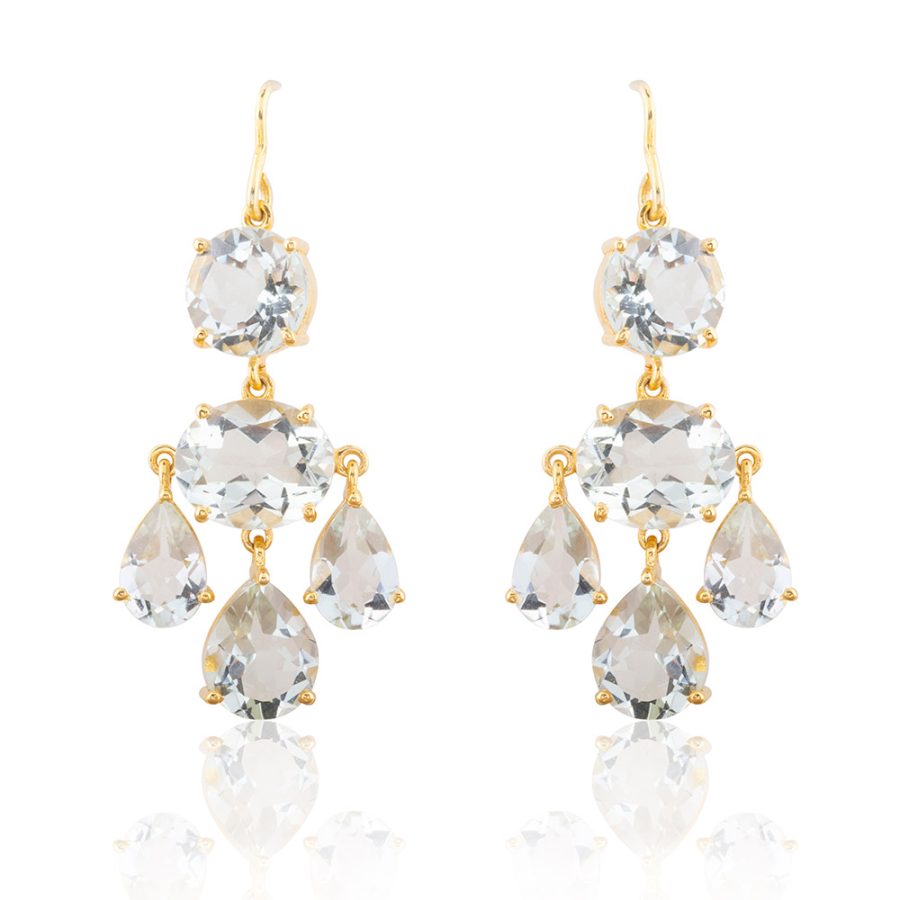Green Amethyst Chandelier Drop Earrings