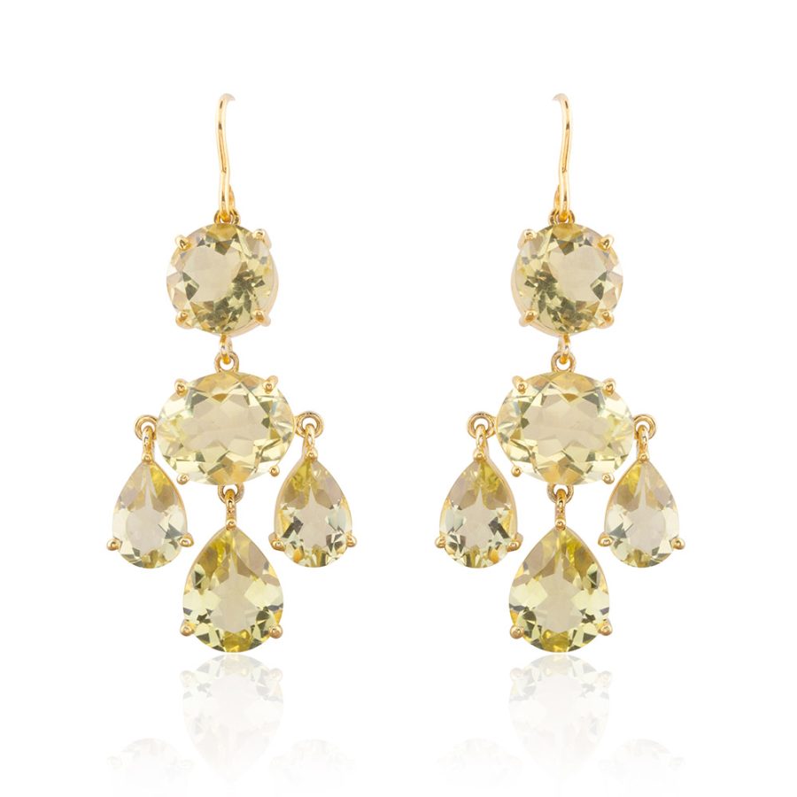 Lemon Topaz Chandelier Earrings