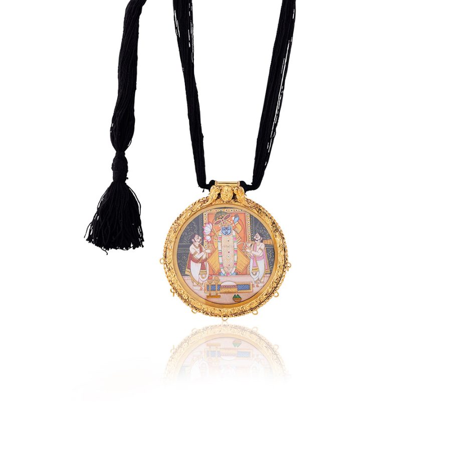 Pichwai Shree Nath Ji Pendant Necklace