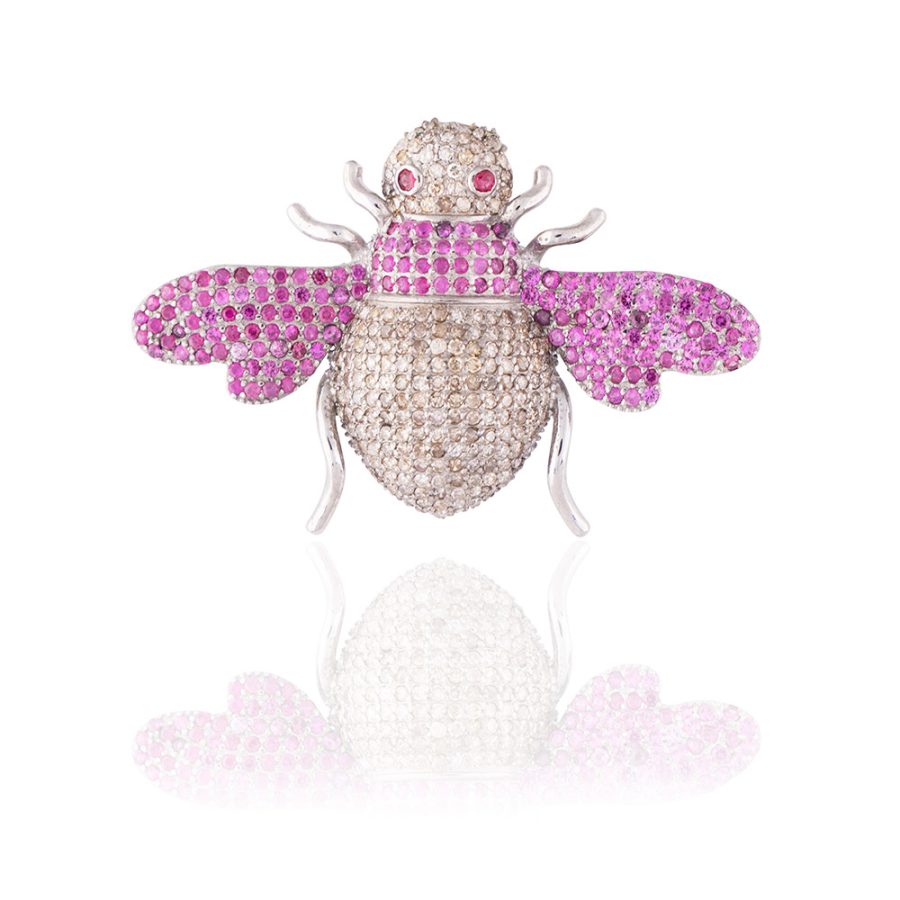 Ruby & Diamond Bug Brooch